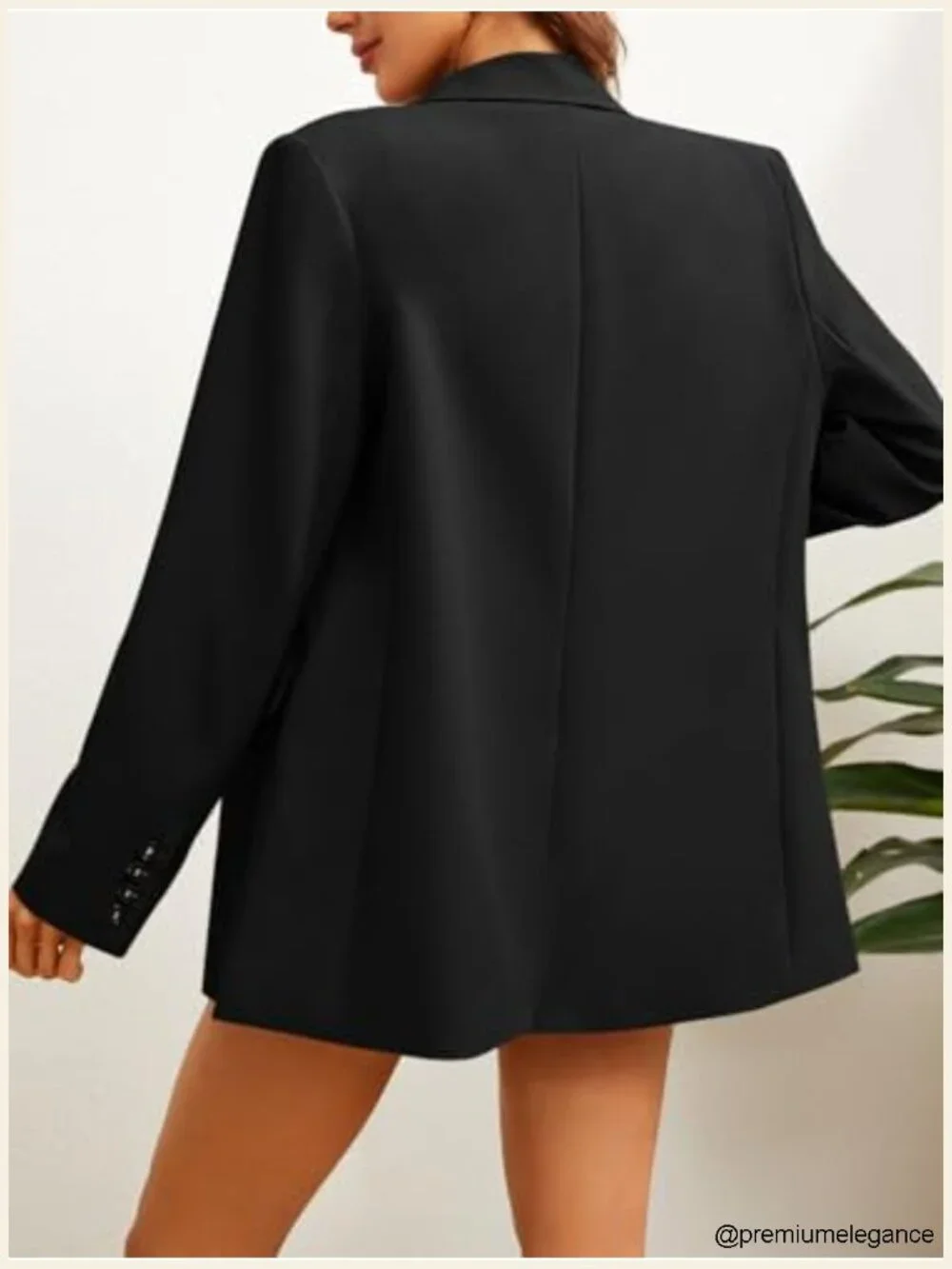 Women's Oversized Blazer Long Sleeve Notch Lapel Basic Suit Jacket